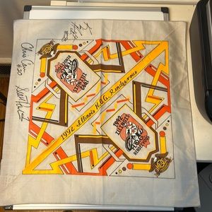 Vintage Harley Bandana 1992 H.O.G. Rendezvous Illinois Autographed